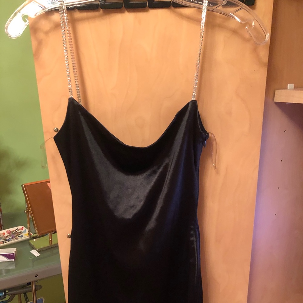 Meshki black dress with studded straps